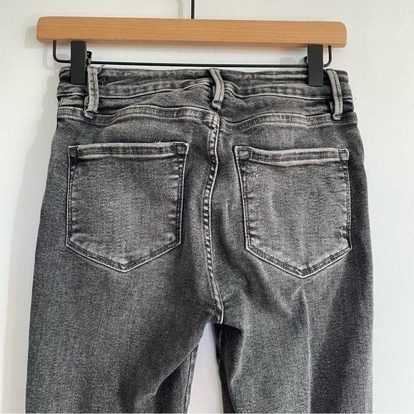 Frame Le One Crop Mini Boot Gray Faded Stretch Casual Denim Pants size 1 - Picture 8 of 16